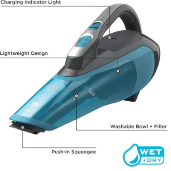 Black+Decker dustbuster AdvancedClean Cordless Wet/Dry Handheld Vacuum Titanium HLWVA325J21