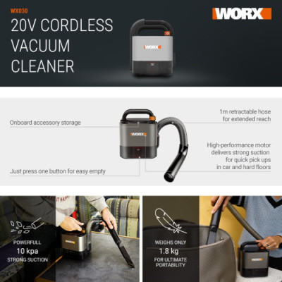 Worx CubeVac 20V Cordless Compact Vacuum Cleaner